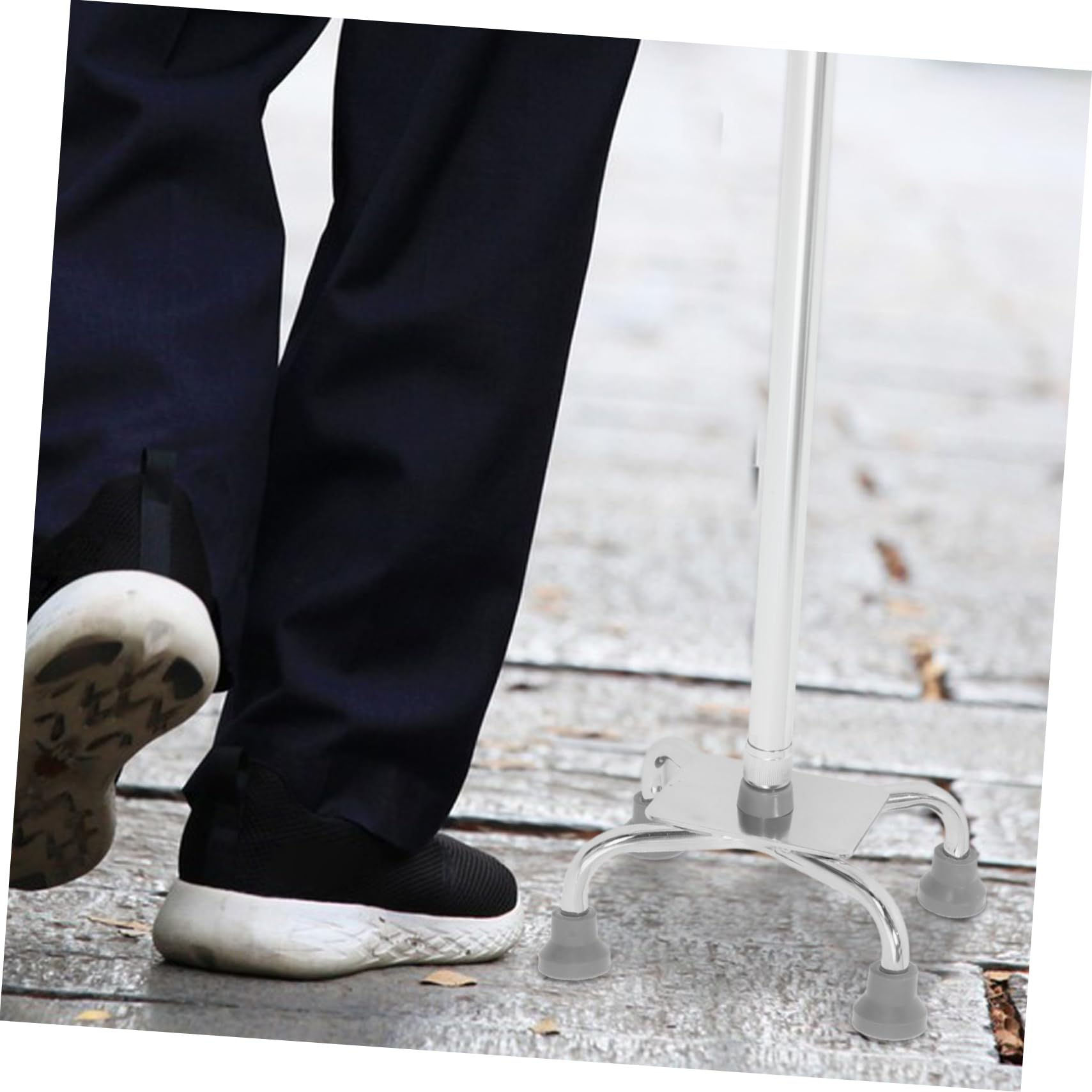 Bastón de Cuatro Patas de Aluminio para Adultos Base Grande | Base Antideslizante, Estructura Ligera, Abs y Aleación de Aluminio, para Movilidad Reducida