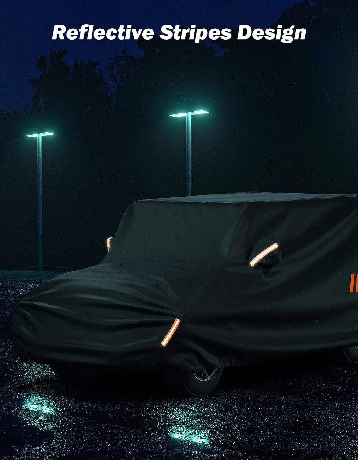 JOYTUTUS Car Cover Compatible with 4 Doors Wrangler JK JL TJ YJ CJ7, Water-Resistant All Weather Cover 1976-2026 Wrangler Unlimited, Windproof Dustproof Scratch Resistant Auto Cover