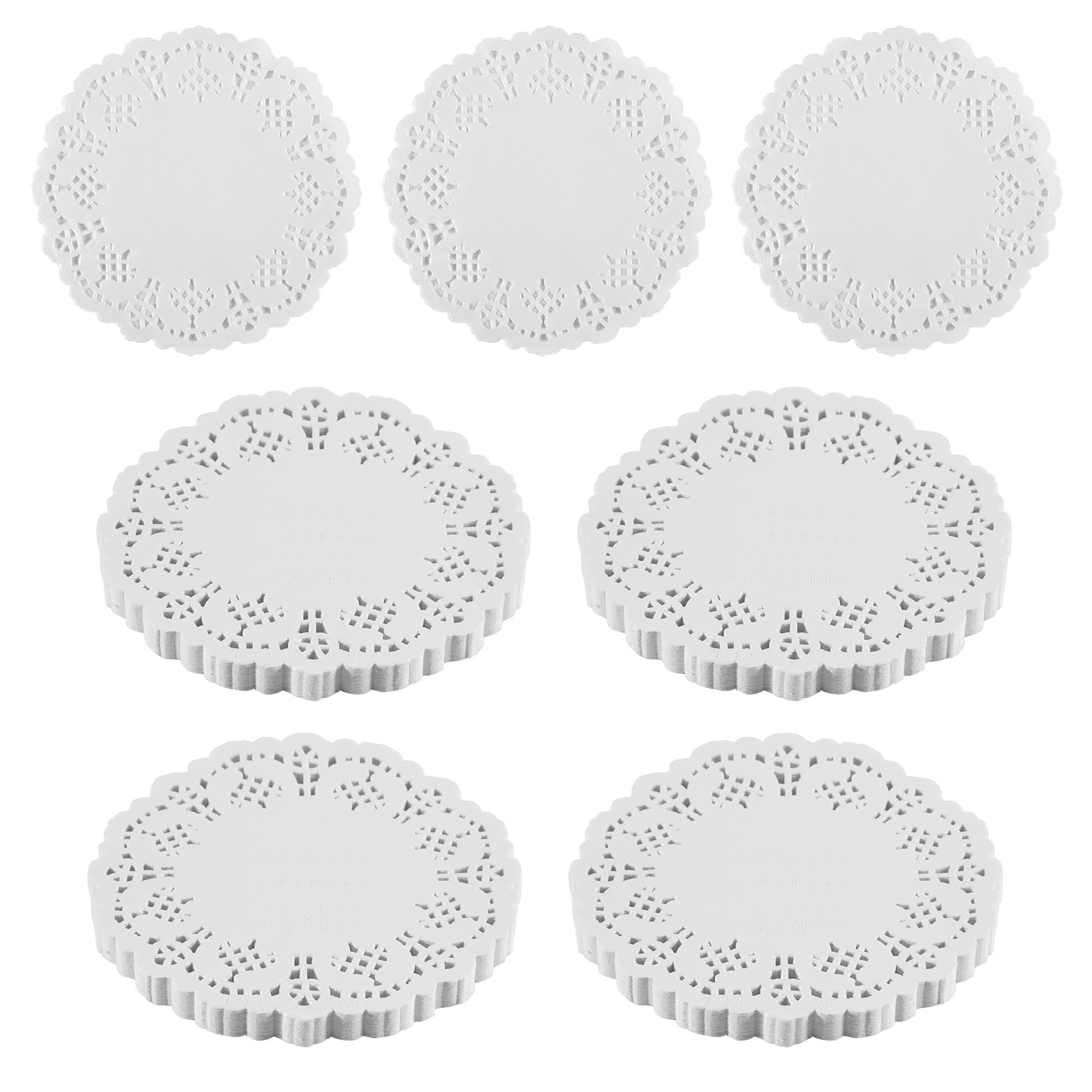 detee Lace Doilies Paper 100 Pcs,4.5 inch Decorative Round Placemats,Liners for Cake,Desserts Baked Treat Tableware Display