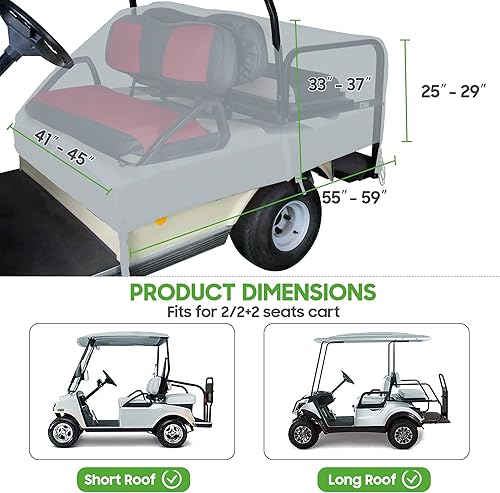 Miniatura 8 de 10L0L Funda universal para carrito de golf, funda universal para carrito de golf para 2 pasajeros2+2 pasajeros, impermeable, a prueba de polvo,