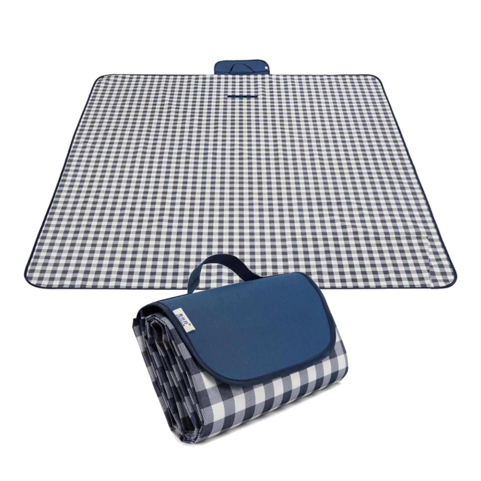 Picknickdecke Wasserdicht Strandmatte 300 x 200 cm | Blau,Tragegriff,Tragbar,Strand,Camping, Park