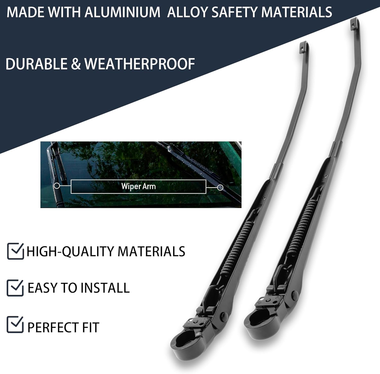 42630 1 Pair Front Windshield Wiper Arm Kit Fits Compatible with Ford Explorer Ranger Mercury Mountaineer 1995-1997 Replaces OE F57Z 17526-A F67Z 17526-AB