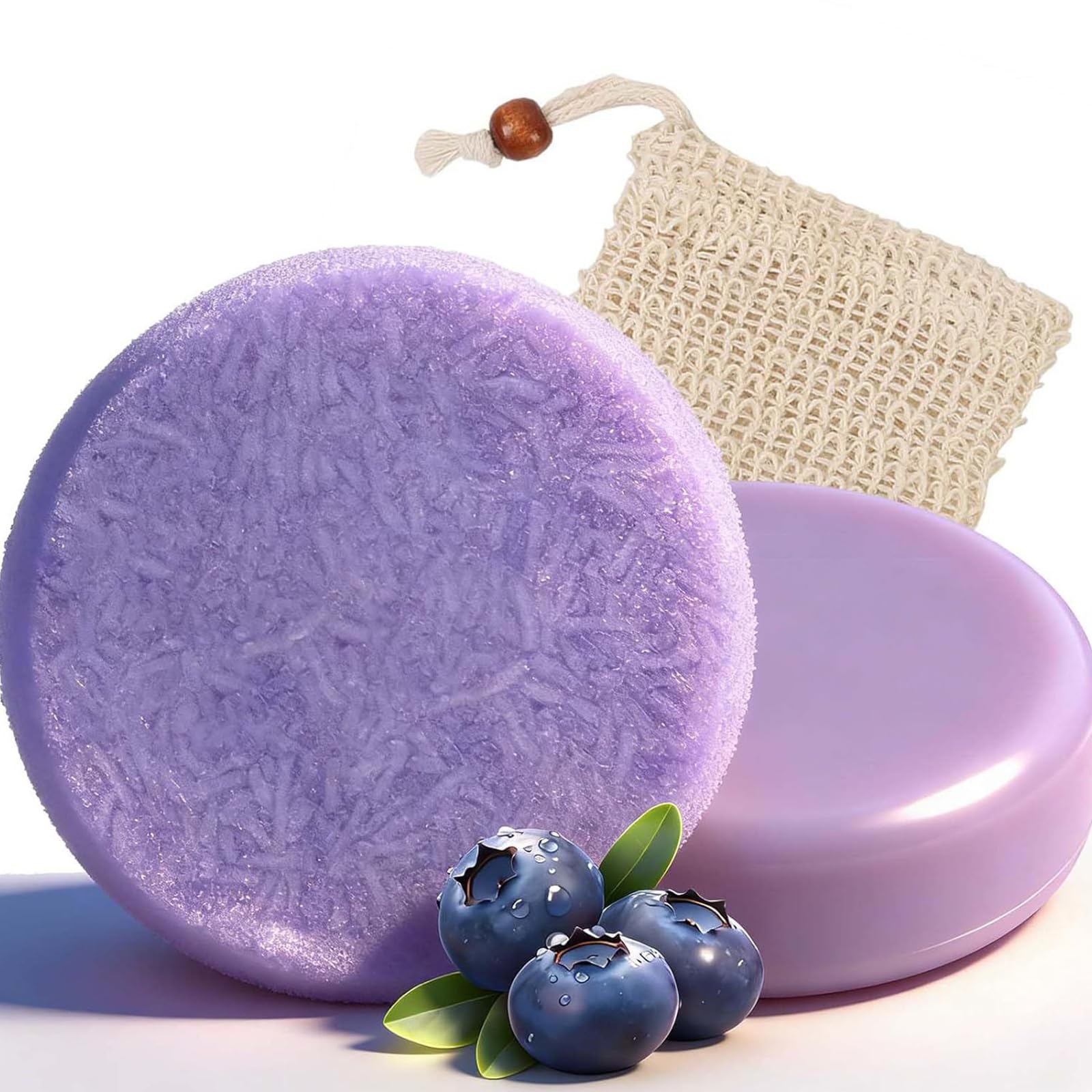 2PCS Blueberry Fields Shampoo & Conditioner Bundle Bars, for Hair Thinning, Frizz