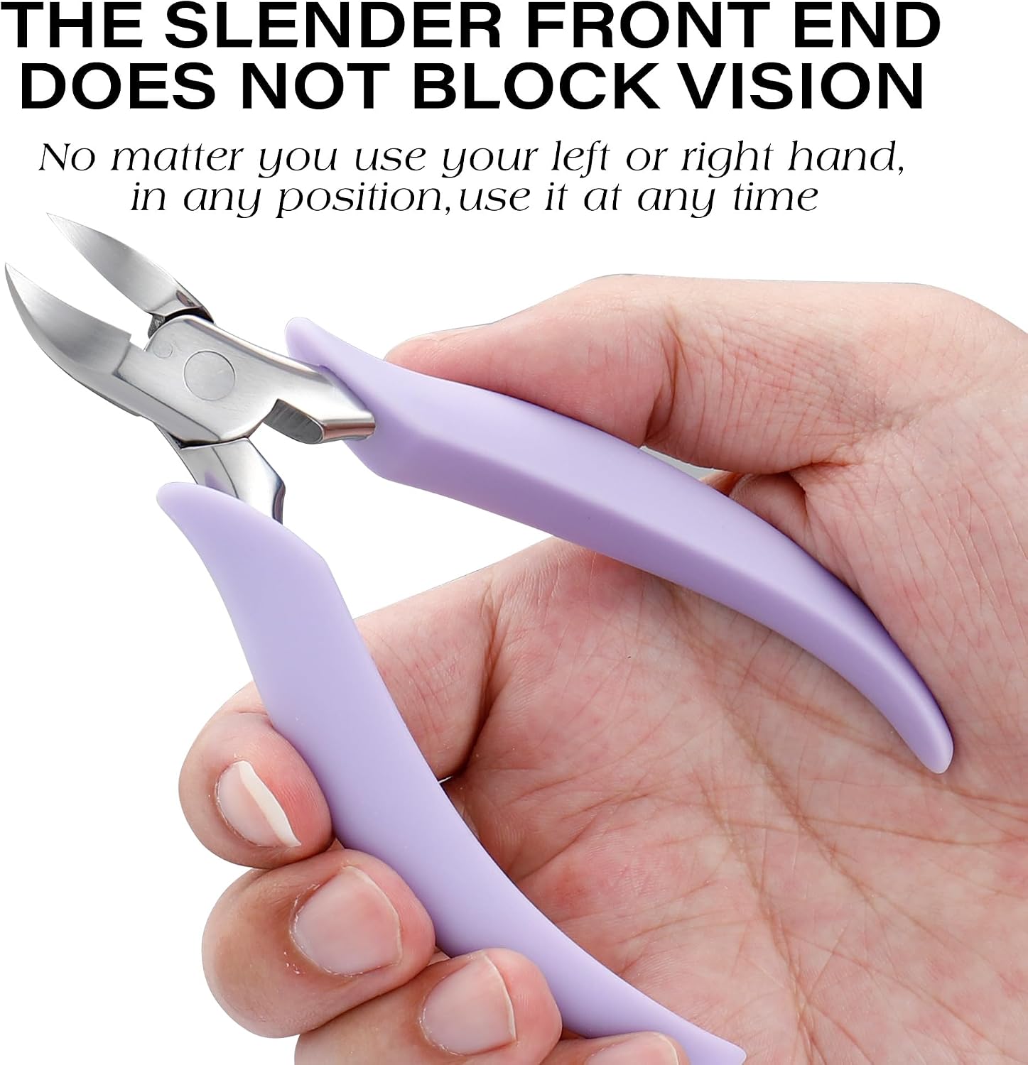 Professional Ingrown Toenail Nipper - 3CR13 Wide Jaw Podiatrist Toenail Clippers for Thick&Ingrown Toenails Stainless Steel Ingrown Nail Tool for Seniors - Purple