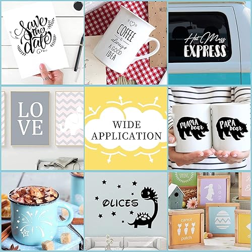 Miniatura 6 de IModeur Paquete de 100 vinilos adhesivos permanentes para Cricut, 12 x 12 pulgadas, 44 hojas de vinilo de colores surtidos (metálico, brillante y