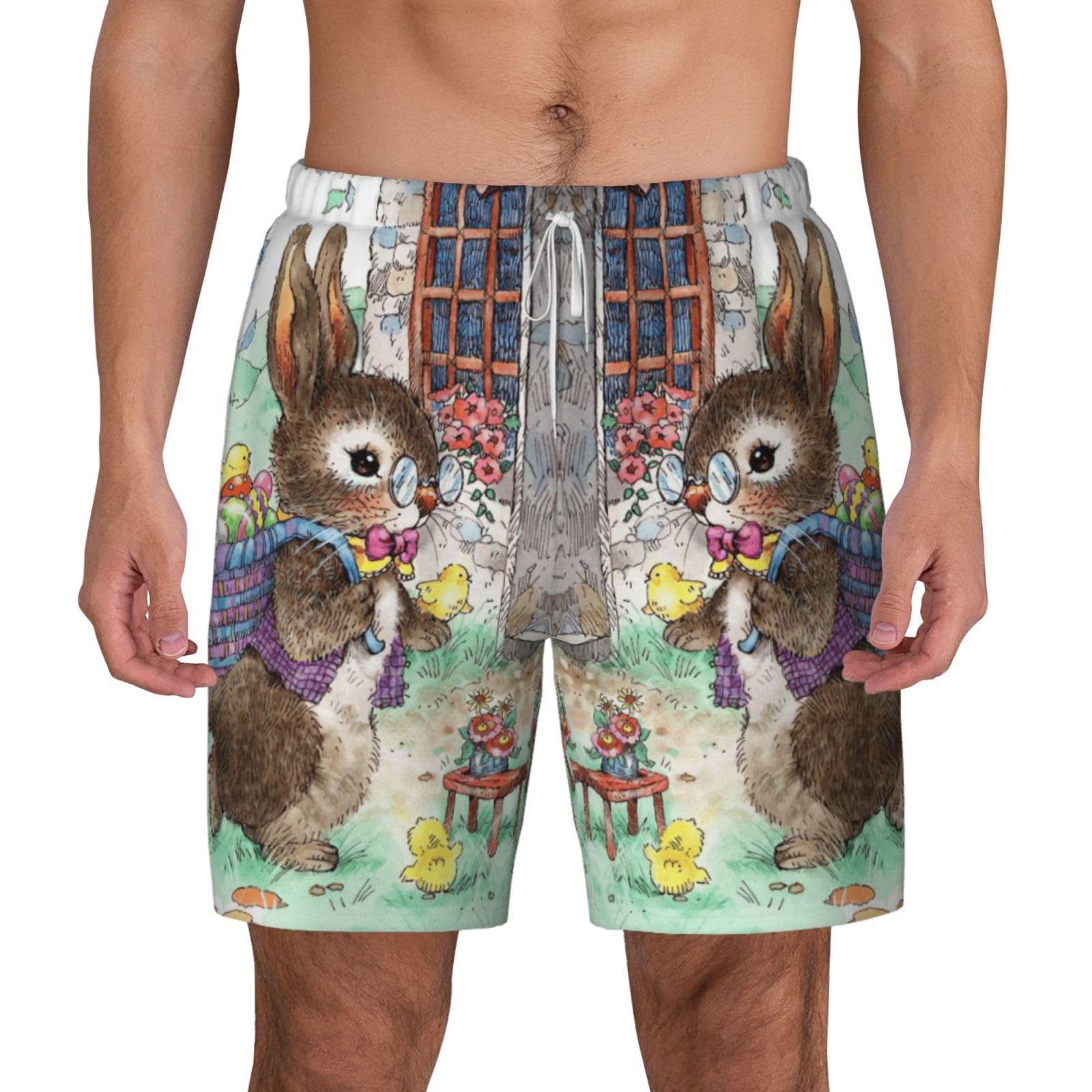 Bañador de hombre Easter Bunny casual para playa y surf con bolsillos cómodos 8