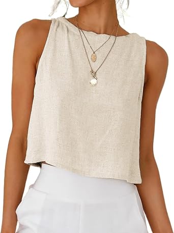 Tanmolo Tank Top Women's Linen Tops Summer Tops