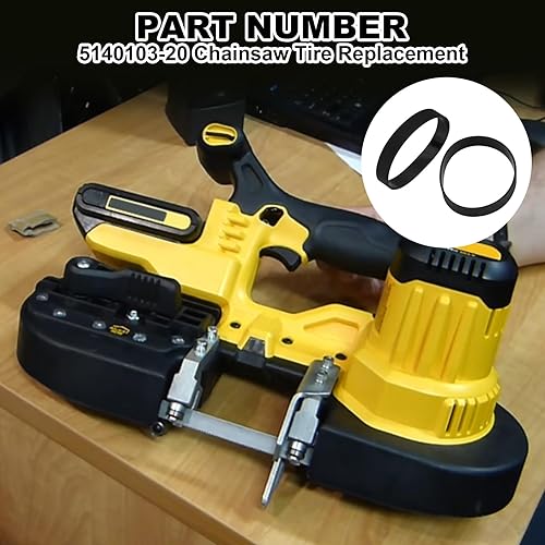 Miniatura 4 de 5140103-20 Neumático para sierra de cinta Dewalt DCS370L DCS370B DCS370K DCS370KL DCS371M1 DCS371B DCS371P1 (paquete de 2)