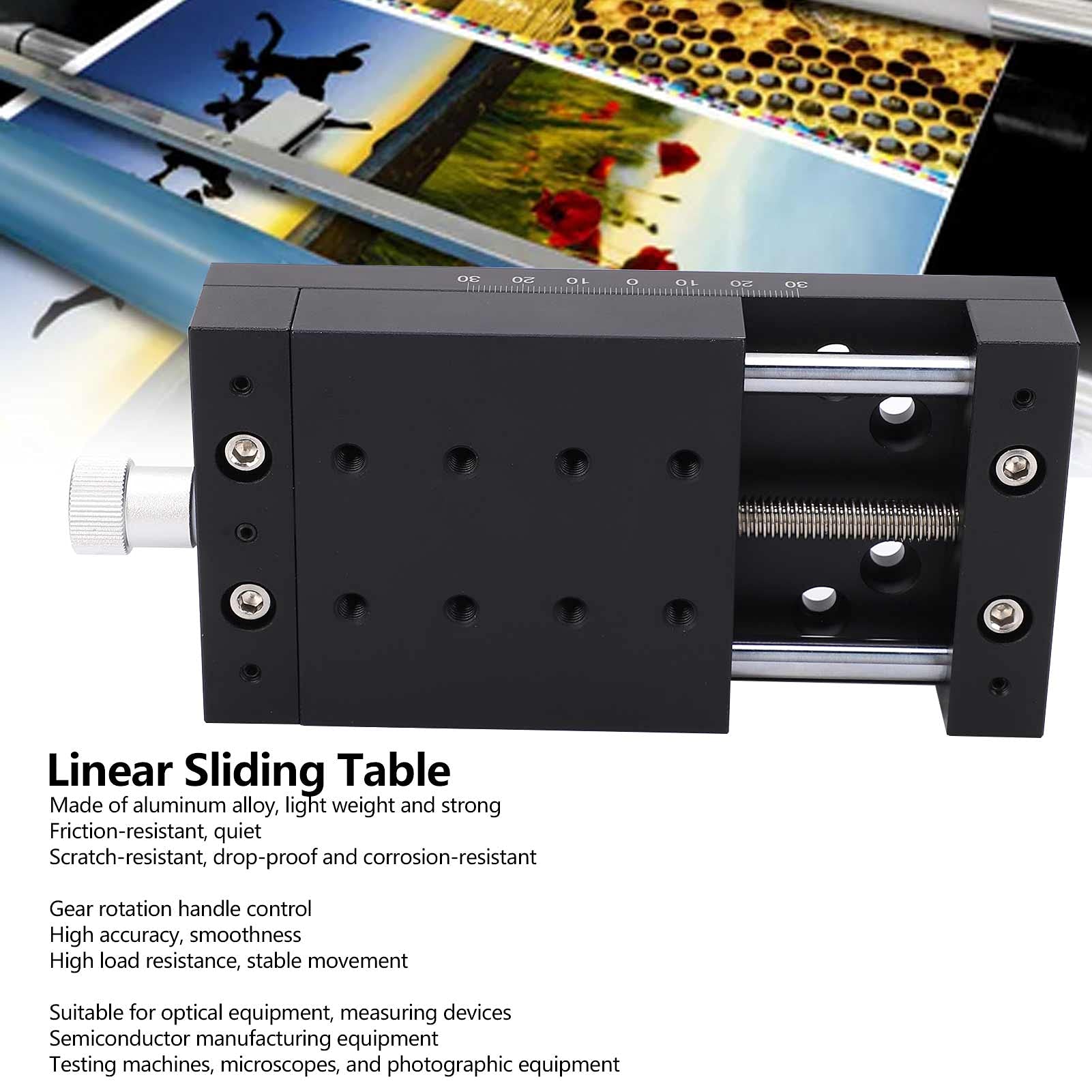 FLEXMAN Fine Tuning X Axis Sliding Table, Manual Twist Platform Sliding Table, Aluminum Alloy X Axis Linear Stage for Handling Machines, Printing, Processing Machine