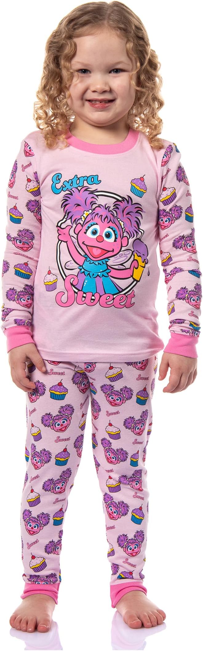 Sesame Street Toddler Girls' Abby Cadabby Extra Sweet 2 Piece Long Sleeve Pajama Set