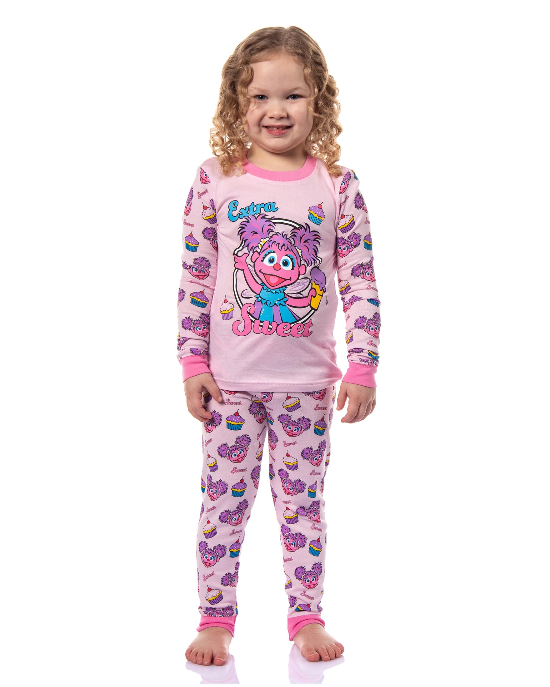Sesame Street Toddler Girls' Abby Cadabby Extra Sweet 2 Piece Long Sleeve Pajama Set