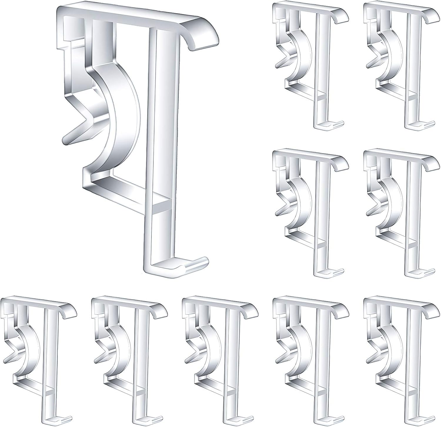 Jetec 2 Inch Valance Clips Clear Plastic Valance Retainer Clips Hidden