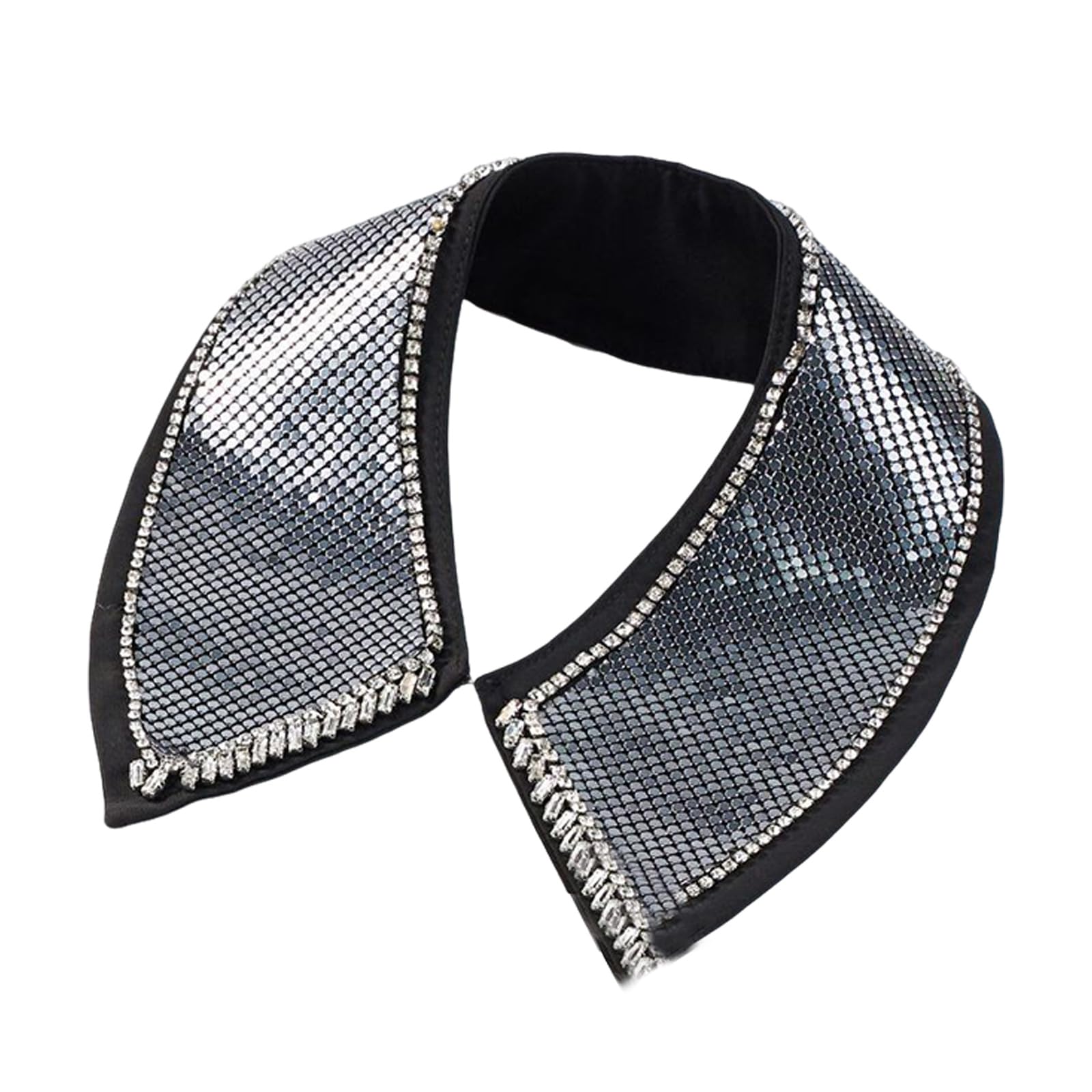 MICFENY Rhinestones Detachable Lapel Collar False Elaborate Girls Collar Accessory Jeweled Neckwear Art False Shawl