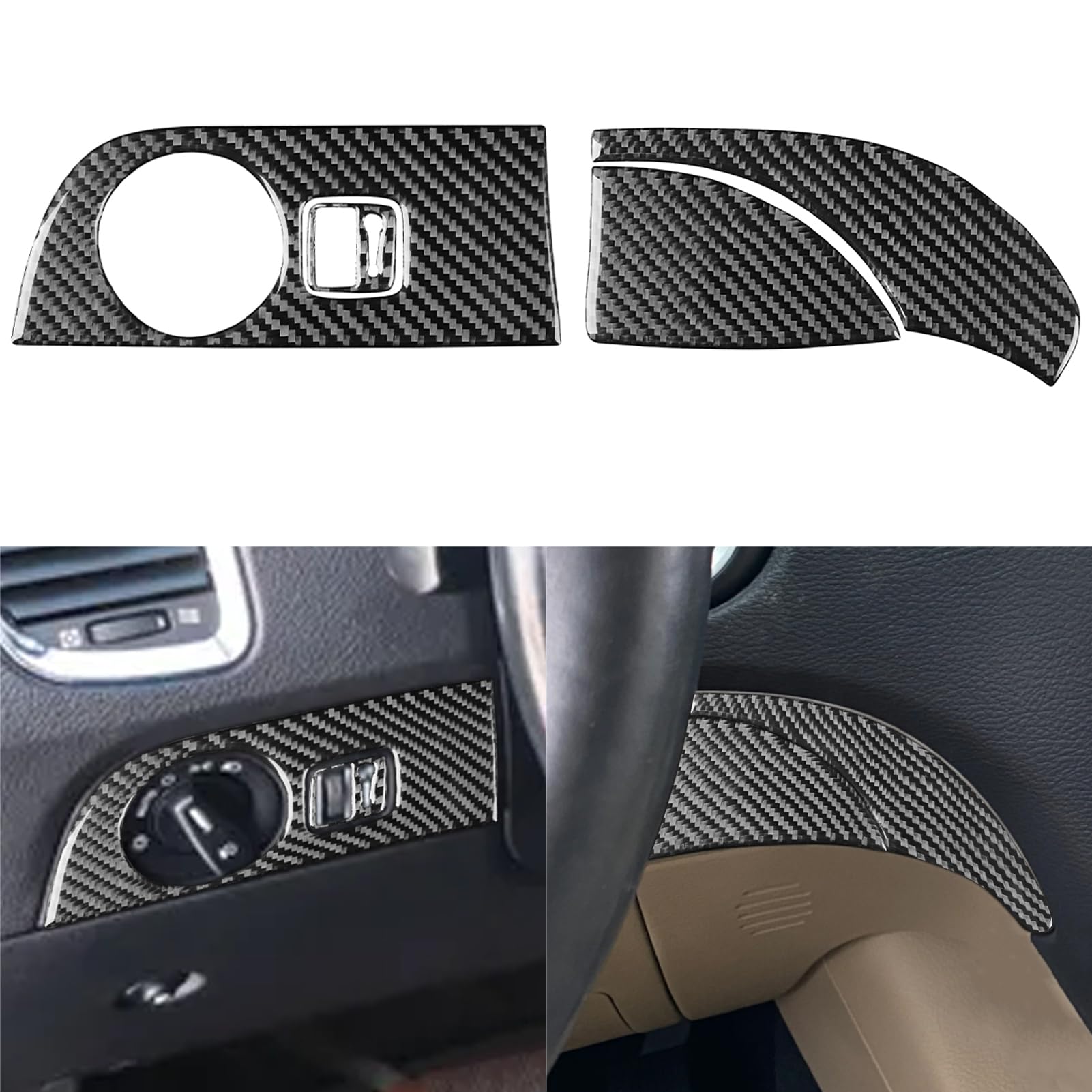 NVCNX Real Premium Carbon Fiber Accessories for Dodge Durango 2011-2020 2012 2013 2014 2015 2016 2017 2018 2019 Car Dash Dashboard Headlight Switch
