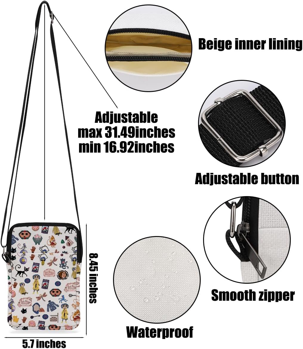 Anime Fans Cute Cross Body Bag Anime Gifts Phone Bag Shoulder Bags Adjustable Shoulder Straps Sling Bag Japanese Gifts - Image 5