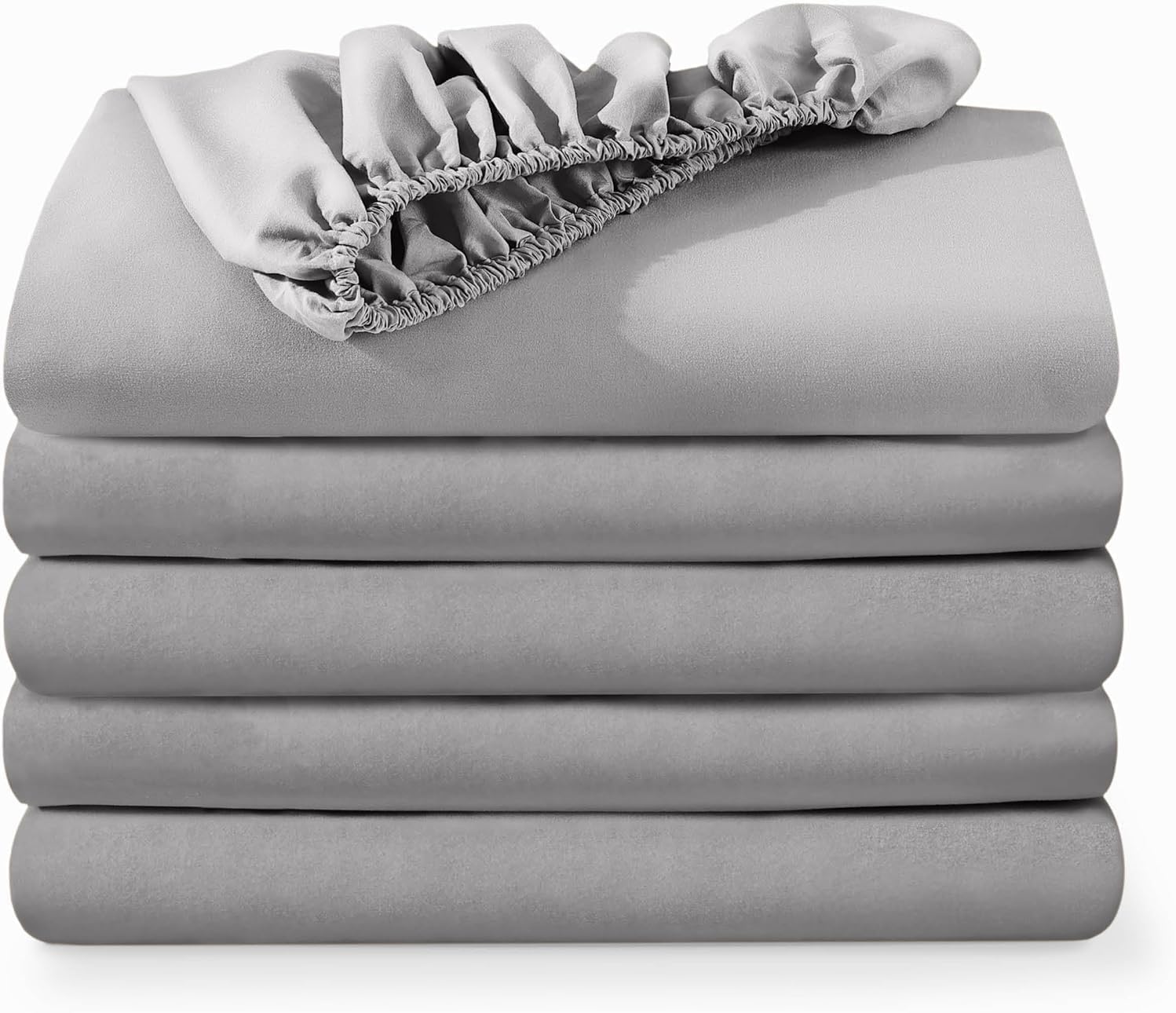 BedLooms Small Double Fitted Sheet 4 Pack โ Silver (120x190cm) up to 25cm