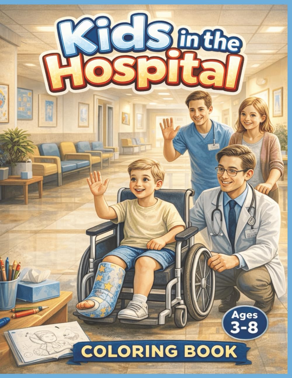 Kids In the Hospital: A Friendly Coloring Adventure With Doctors, Nurses, Tests, and Going Home