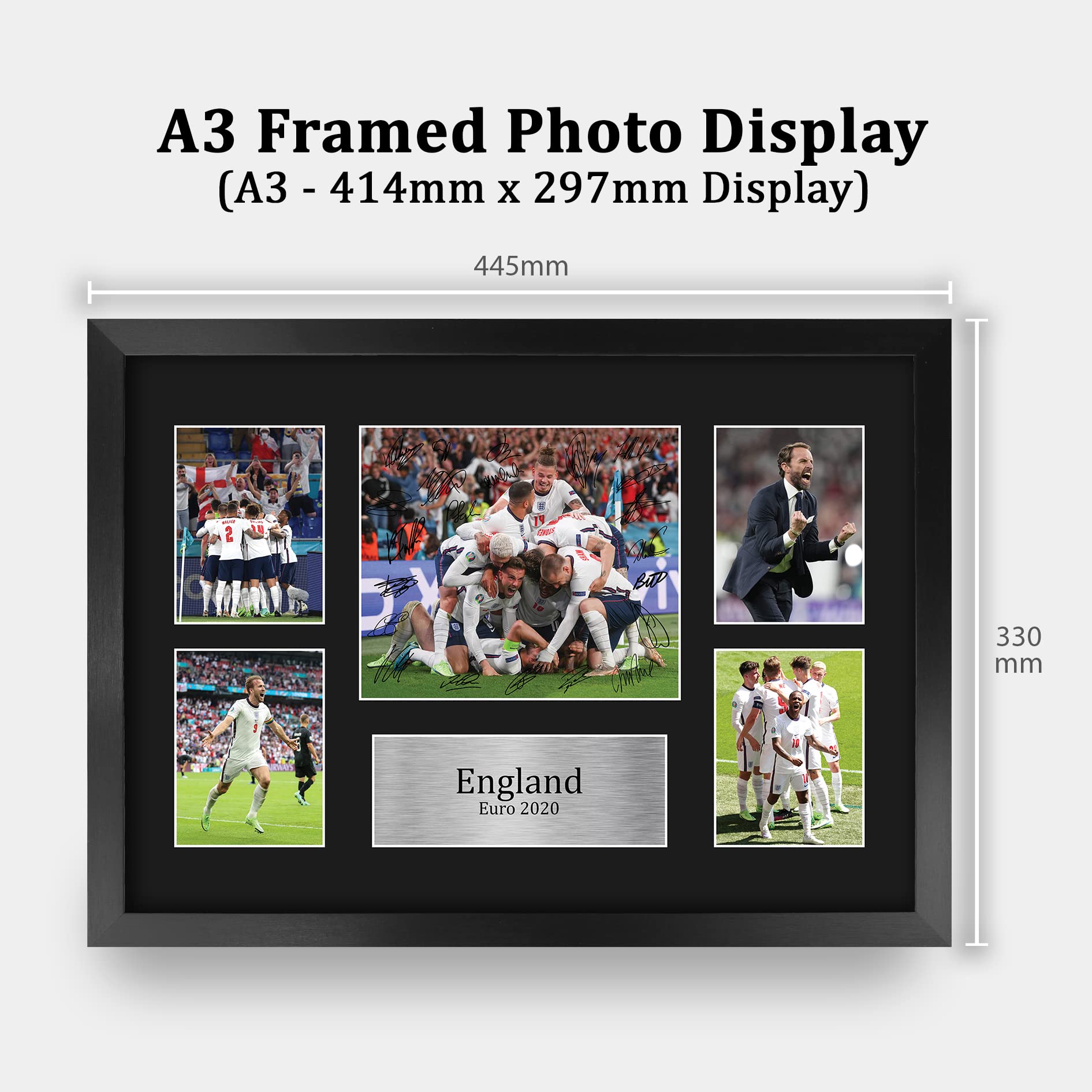 HWC Trading England Euro 2020 Finalists 16 x 12 inch (A3) Printed Gifts Memorabilia Signed Autograph Photograph Display for Football Fans and Supporters - 16
