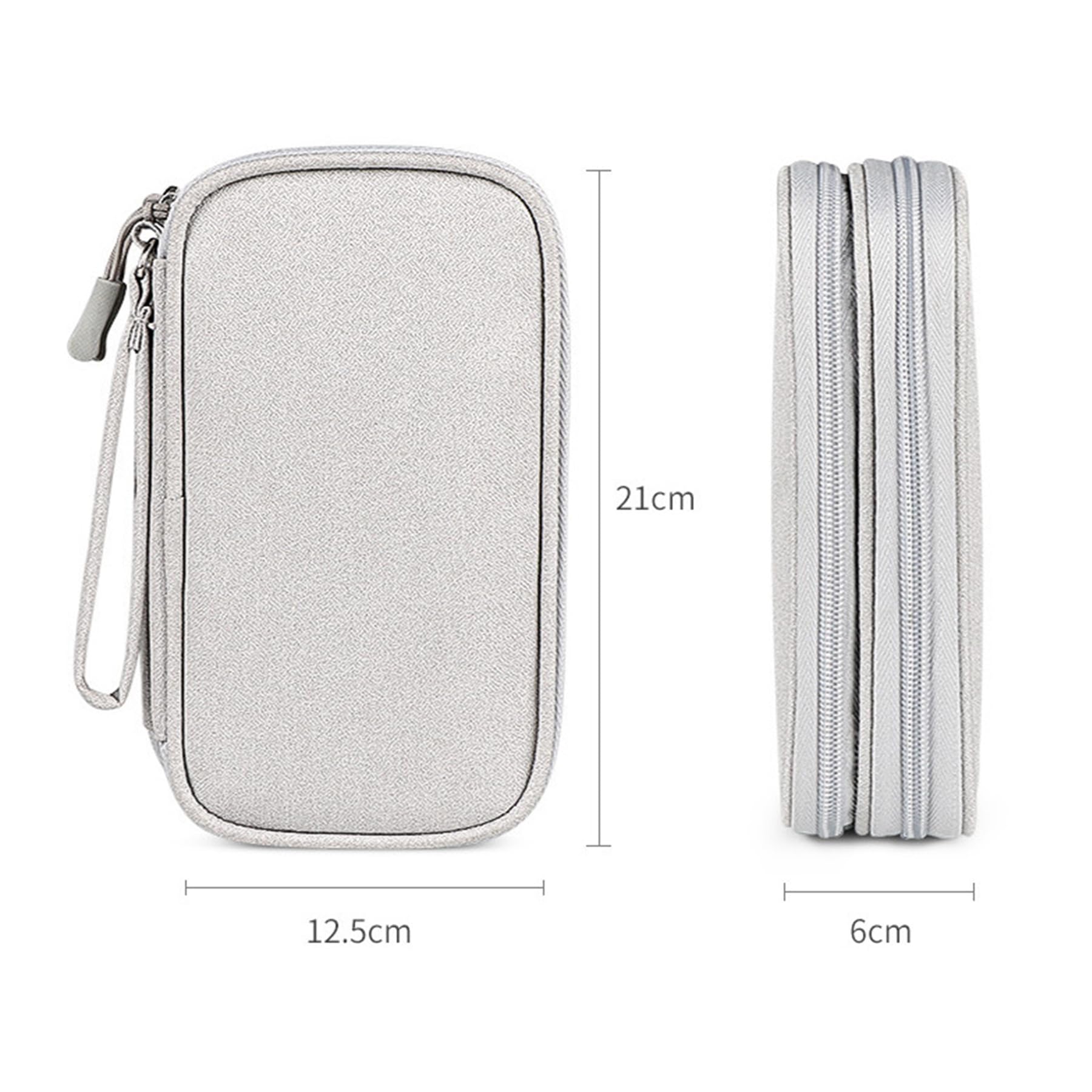 CAAORDKSO Bolsa organizadora de viaje para accesorios electrónicos, portátil, impermeable, bolsa de almacenamiento de doble capa para cable, cable, cargador, teléfono, banco de energía, auriculares,