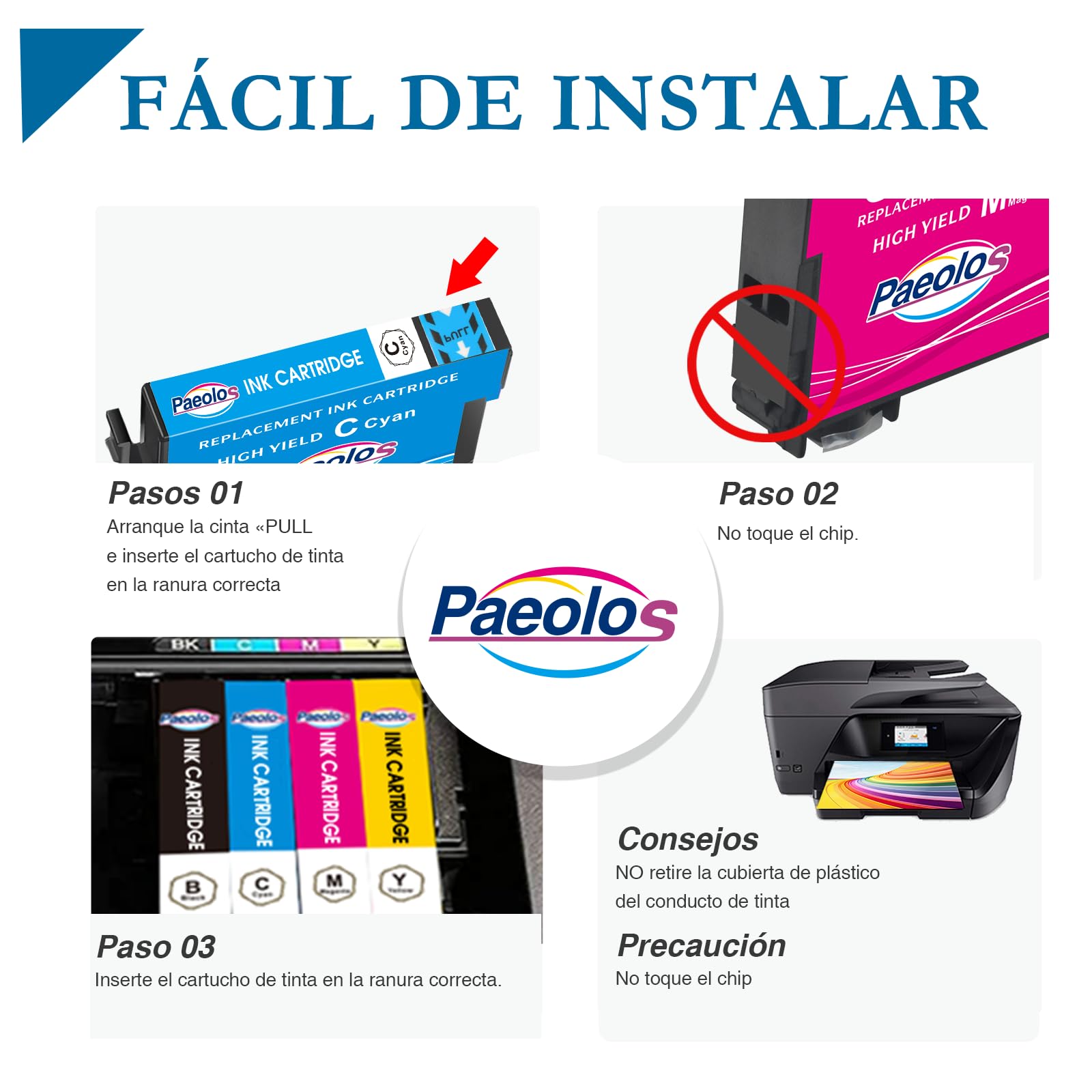 Paeolos Reemplazo para cartuchos de impresora 604 XL compatibles con cartuchos Epson con Expression Home XP-3200 XP-3205 XP-4200 XP-4205 XP-2200 XP-2205, Workforce WF-2910 WF-2930 WF-2935 WF-2950 — view 5
