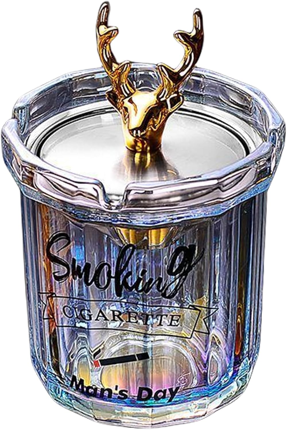 Car Ashtray Premium With Windproof Lid Glass And Stainless