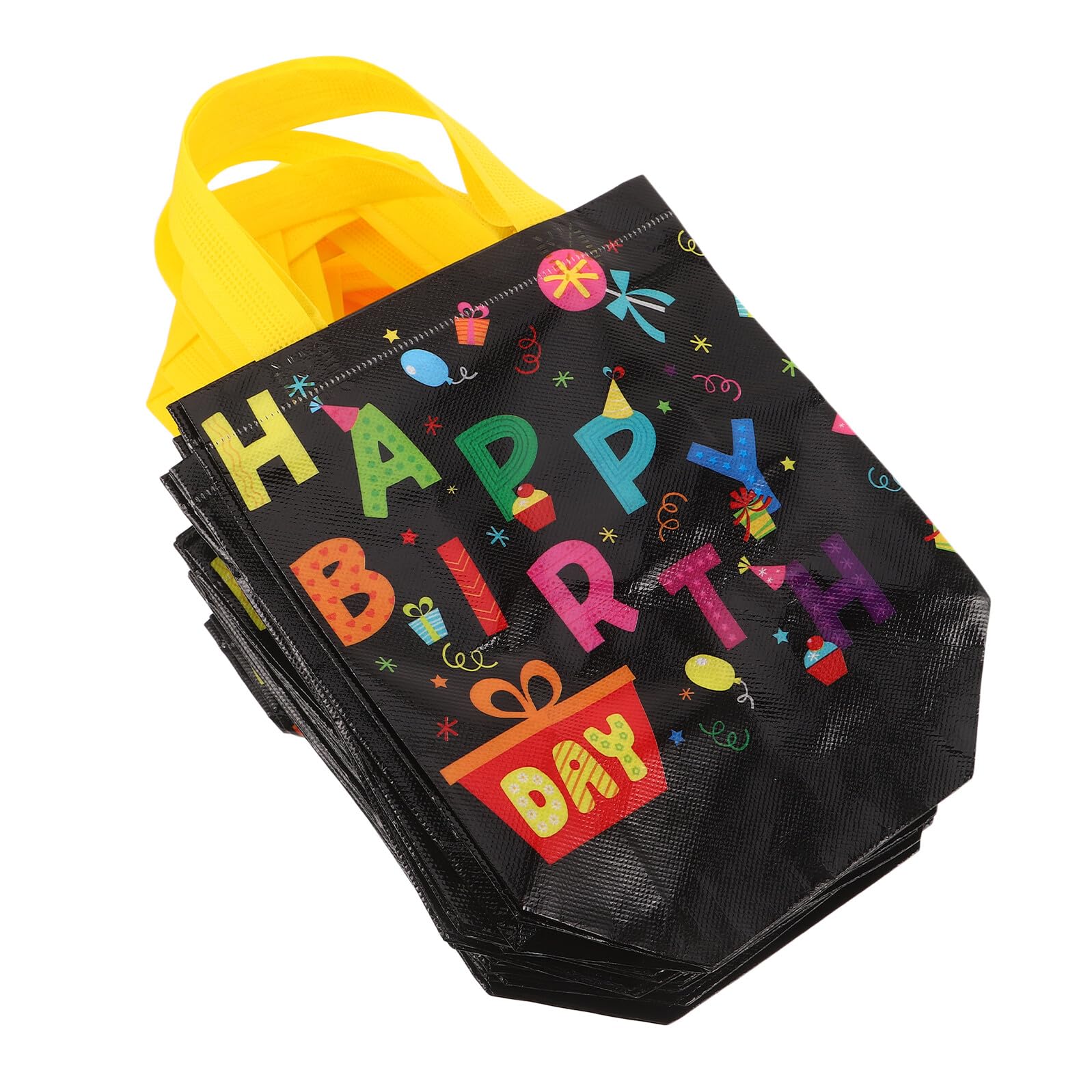 BAZEITFLOW Bolsas de Obsequio para Fiestas de Cumpleaños Infantiles, 30 Unidades, Bolsas Reutilizables de Tela No Tejida con Asas, Color, Ideales para Golosinas y Recuerdos