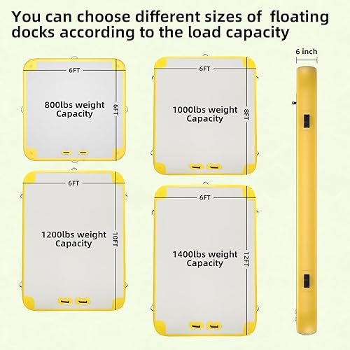 Miniatura 2 de Plataforma flotante inflable de 6 pies8 pies10 pies12 pies, almohadilla de agua inflable para adultos, tapete flotante de aire para múltiples