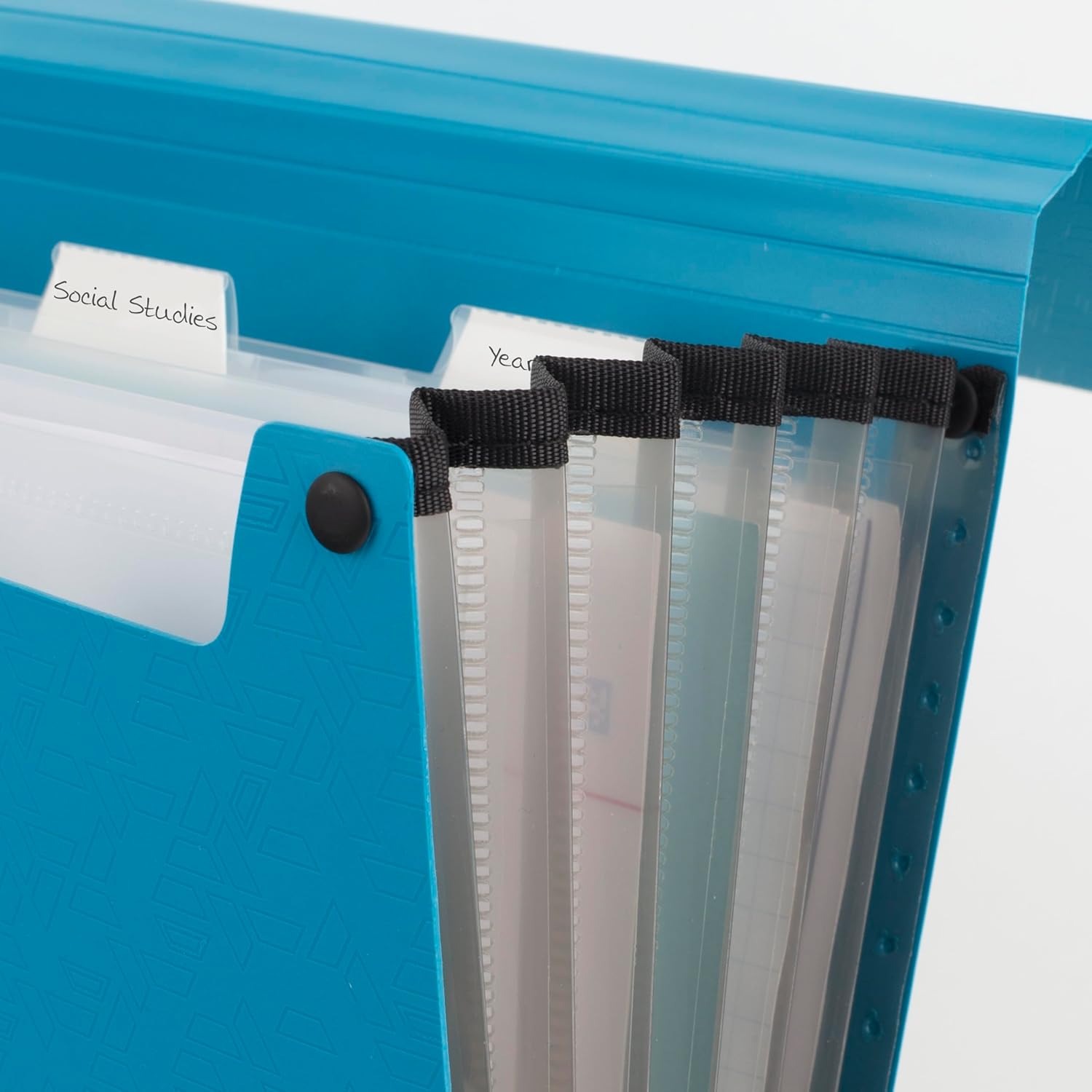 Five Star Expanding File Organizer, 6-Pocket Accordian File Organizer, Bungee Closure, Holds 8-1/2" x 11" Paper, Tidewater Blue (350100C-ECM) - Image 3