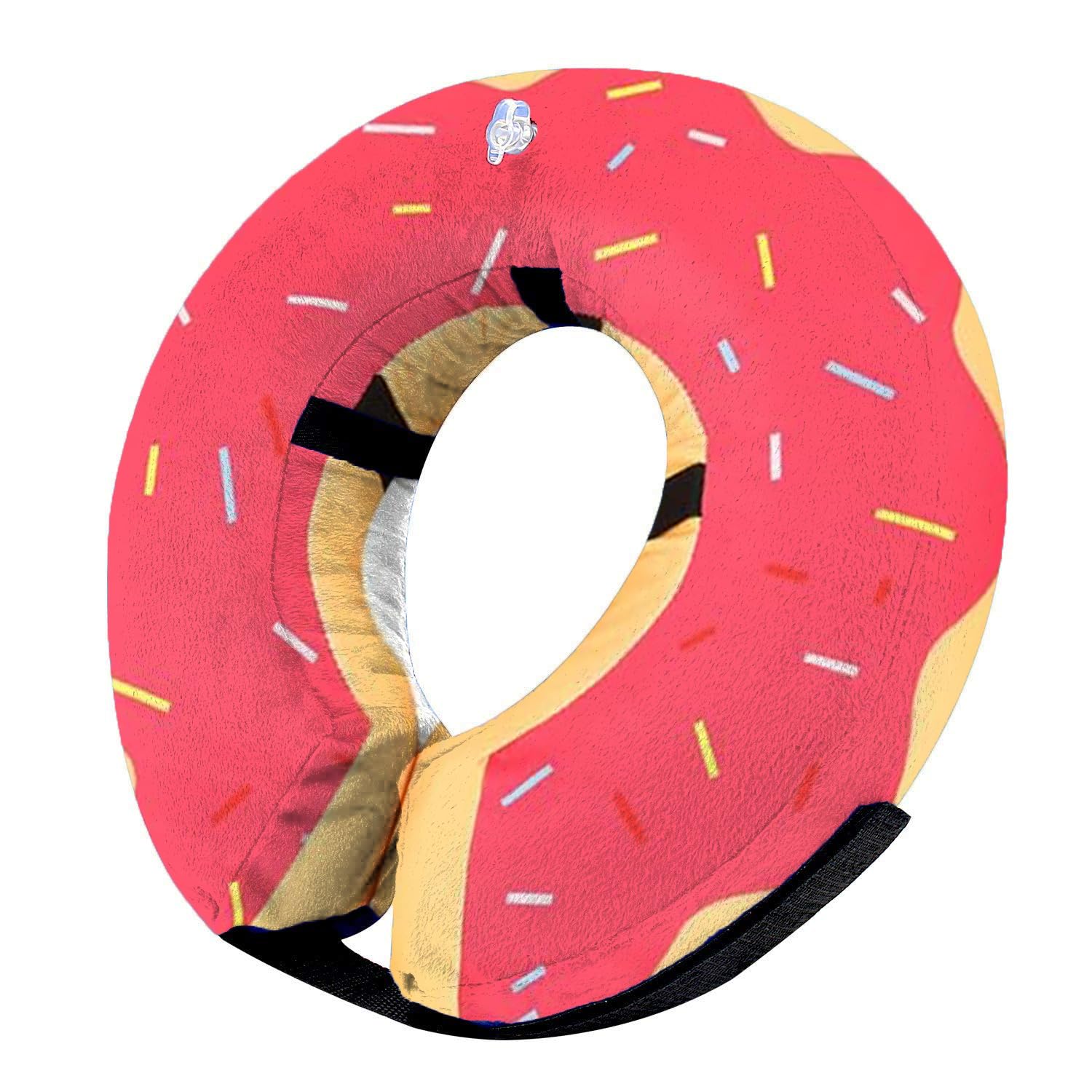 Ducomi Collare Protettivo Gonfiabile Elisabettiano per Cane e Gatto per Recupero Postoperatorio dell'Animale - libertà nei Movimenti e Vista - Previene l'Infezione da Graffi e Morsi (Pink Donut, XS)