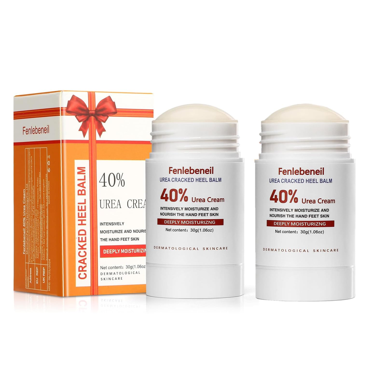 40% Urea Cream Cracked Heel Balm for Dry, Cracked Feet, Heals, Foot Hand Moisturizing 40 Percent Foot Urea Cream for Feet Maximum Strength 2Pack 0.5 Ounce (Pack of 2)