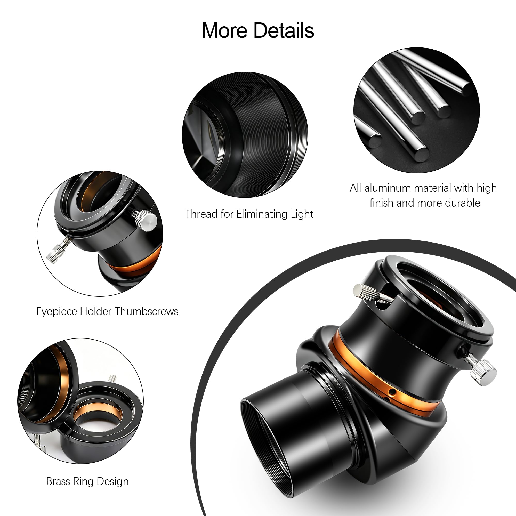 astromania 2 "45 Grados Prisma Diagonal para telescopio