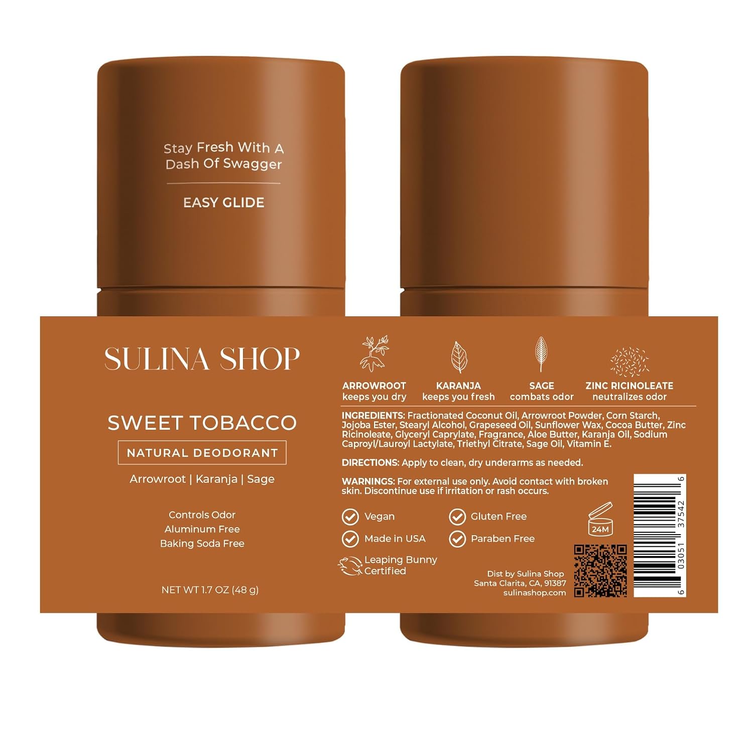 Sulina Shop Natural Deodorant, Aluminum Free, Sweet Tobacco image 5