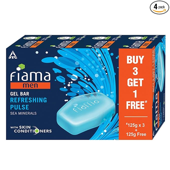 Fiama Men Refreshing Pulse Gel Bar, Pack of 4 Fiama Men Refreshing Pulse Gel Bar, Pack of 4