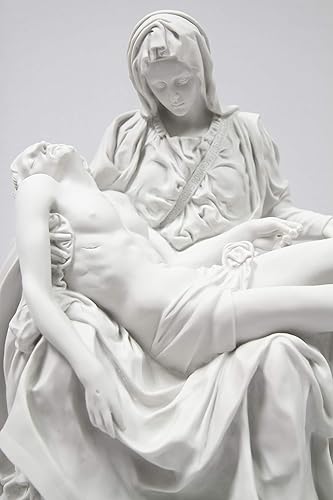 Miniatura 4 de Figura de escultura italiana La Pieta de Michelangelo Jesús María, de 18 pulgadas, fabricada en Italia, para interiores y exteriores