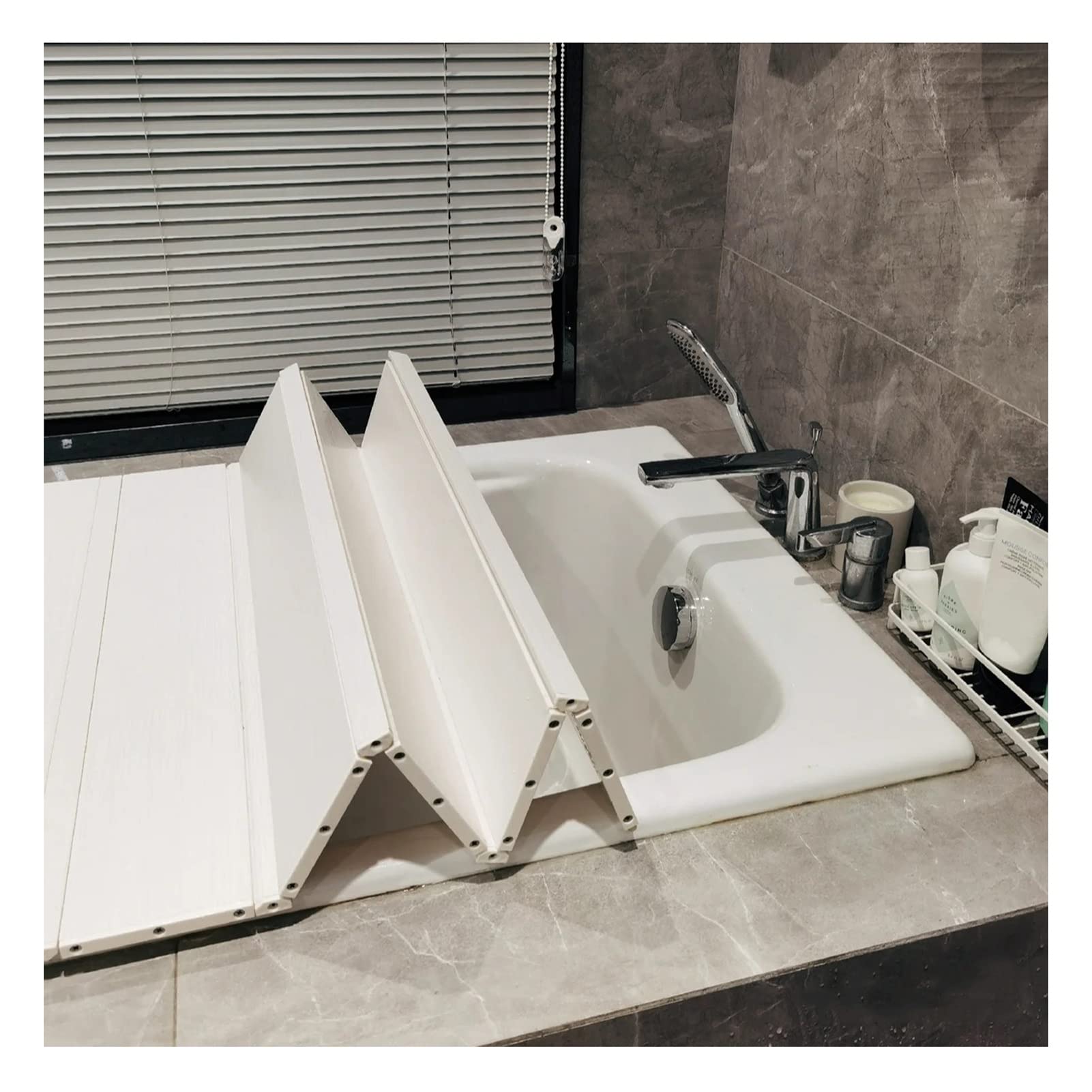 Badewannenabdeckung 170x70cm Faltbar - PVC Brett Als Ablage & Wärmeschutz Für Standard Badewannen