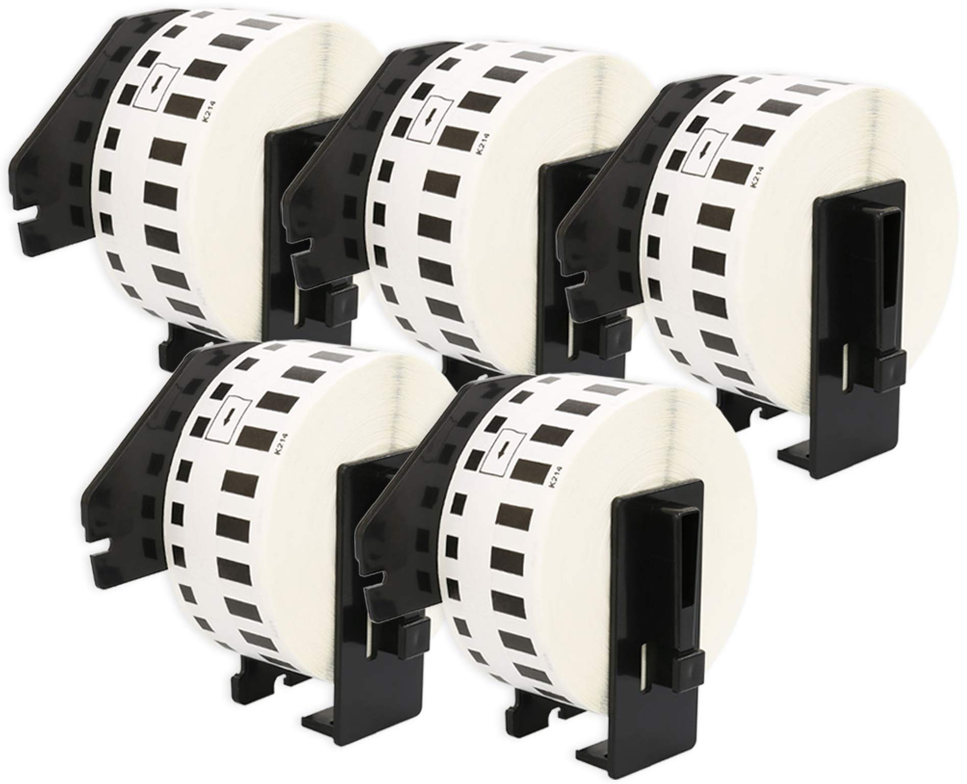 5 Rollen DK22214 DK-22214 12mm x 30,48m Endlos-Etiketten kompatibel für P-Touch QL-500 QL-550 QL-560 QL-570 QL-580N QL-700 QL-720NW QL-800 QL-810W QL-820NWB QL-1050 QL-1060N QL-1100 QL-1110NWB