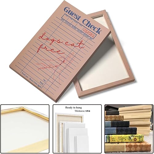 Miniatura 2 de Pósteres retro de cuadros de invitados divertidos que comen los perros sin cheques, lienzo de pared para los amantes de los perros y mamá,