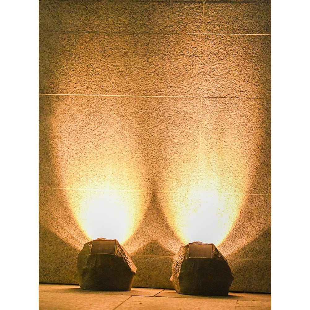 Lampe en pierre solaire étanche IP65 avec kit de montage LED (comme sur la photo)