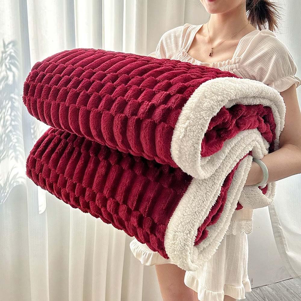 Teppoic K Flannel Bed Blanket, Stylish Jacquard Throw Blanket, Cozy Soft Lightweight Fuzzy Flannel Blanket Suitable For All Seasons For Couch And Bed (,180 * 200Cm)