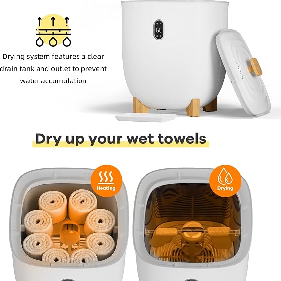 Takywep Towel Warmer for Bathroom, 20L Towel Dryer Heater Blanket Warmer with Drying & Heating Modes, Led Display, Telescopic Rod for Blankets, Towels & Robes