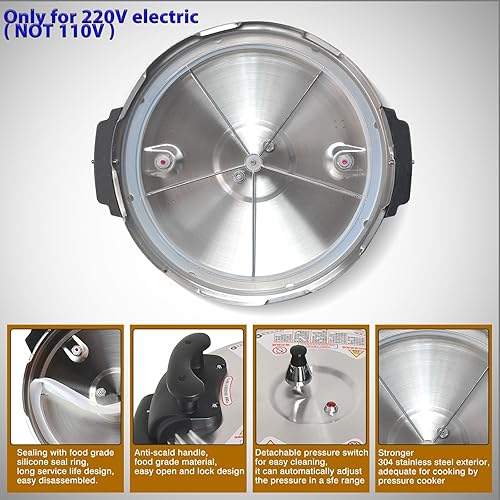 Miniatura 2 de Kolice Olla a presión eléctrica comercial de 15 L, olla a presión multi olla con olla interior antiadherente, 15 L (16 cuartos de galón), 2000 W,