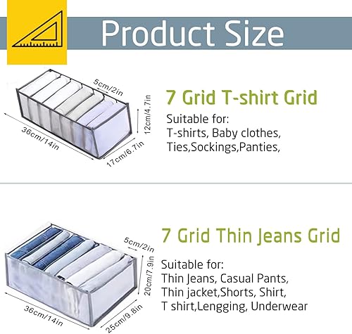 Miniatura 6 de DRANISLY Organizadores de cajones para ropa, 4 piezas, organizador de ropa de armario, organizador de almacenamiento de ropa de malla, organizador