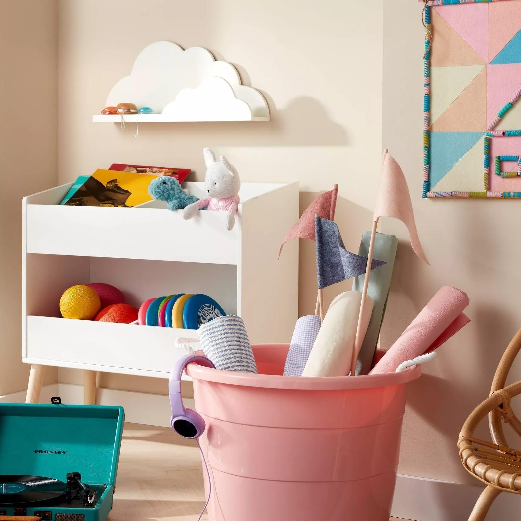 LOLAhome Estantería Flotante Infantil Blanca con Forma de Nube para Pared | Estante Infantil diseño Nube Blanco de 60 cm