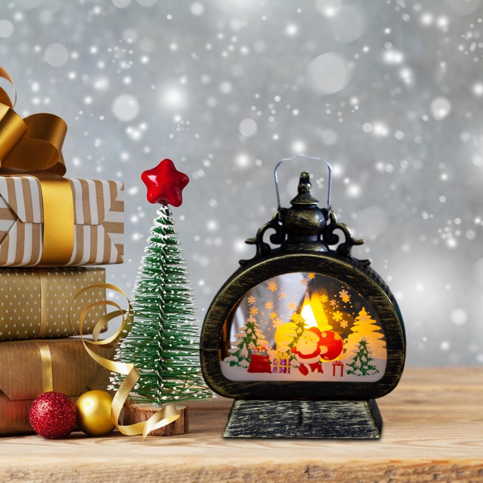 Amazon.co.jp : クリスマスライトランタン - 点灯スノードームランタン
