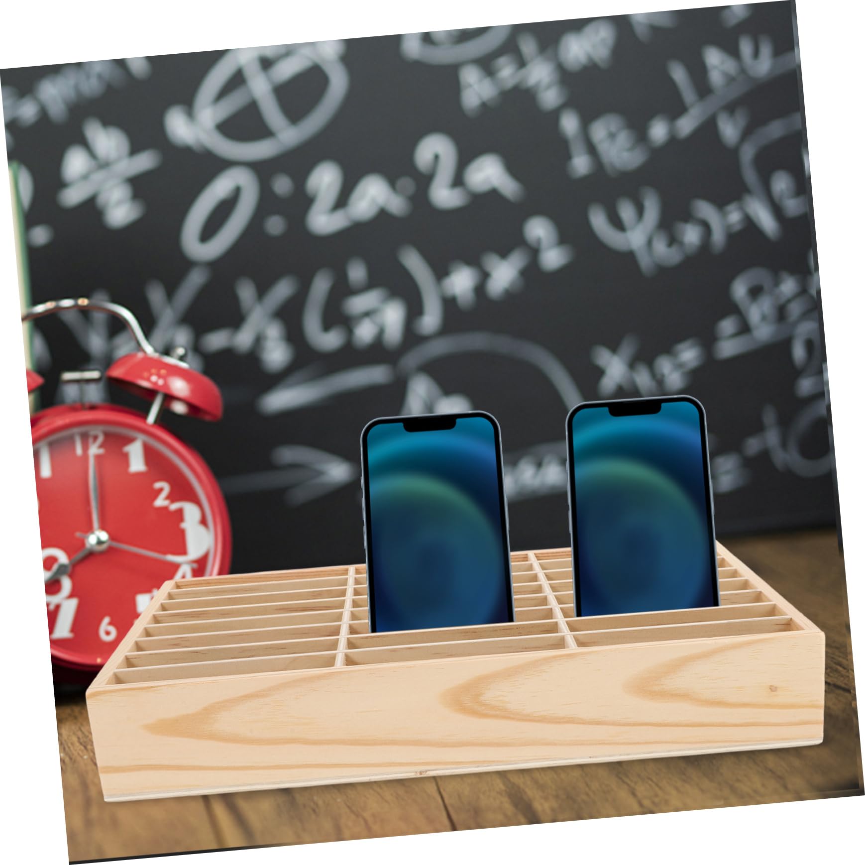 Organizer da Scrivania in Legno Griglie per Porta Cellulare e Accessori Scrivania Ufficio, Decor Festa Scuola per Ufficio e Laboratorio Riparazioni