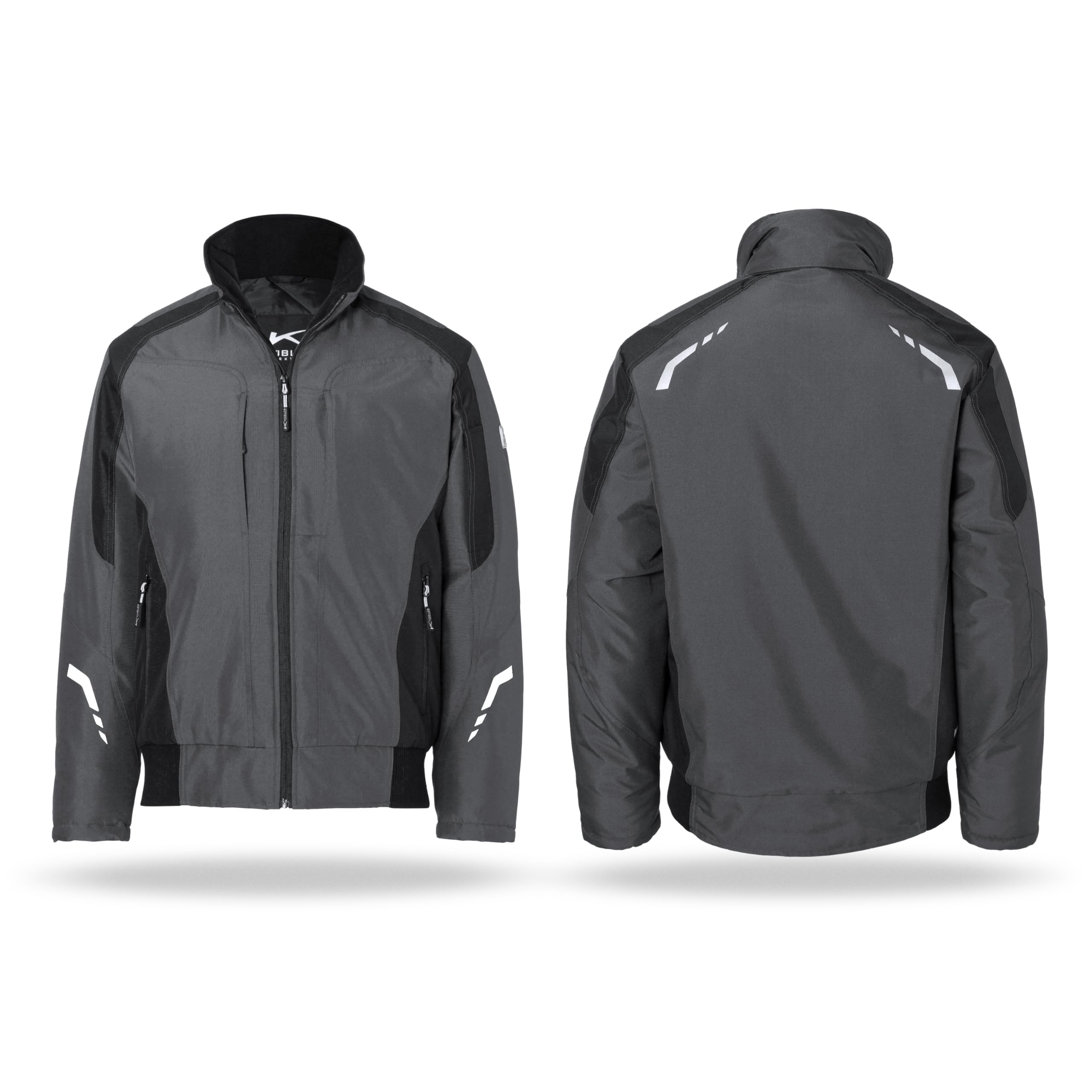 KÜBLER Workwear Wetterblouson – Jacke mit wattiertem Steppfutter – Wetterblouson aus 100% Polyester anthrazit/schwarz Gr. M