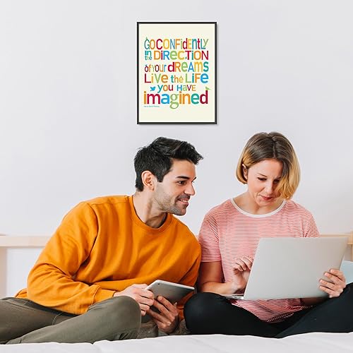 Miniatura 3 de Go Confidently in the Direction of Your Dreams- H. D. Thoreau Motivational Quotes Wall Art, Inspirational Typographic Wall Art Print, Ideal Wall