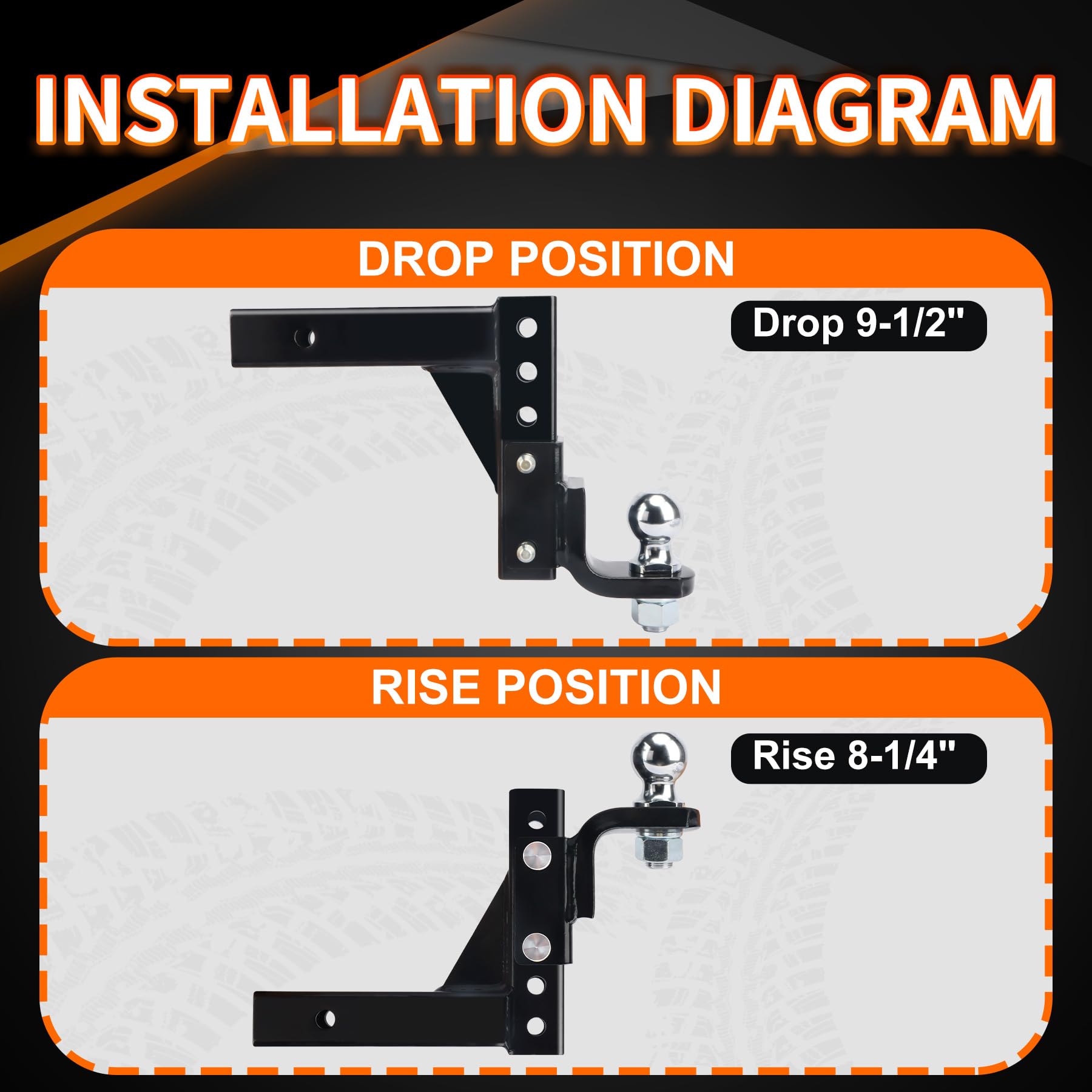 Snapklik Metoware Adjustable Trailer Hitch Ball Mount 2 Towing