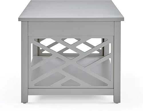 Miniatura 8 de Alaterre Furniture Coventry - Mesa de centro de madera de 36 pulgadas de ancho, color gris Gris,Blanco