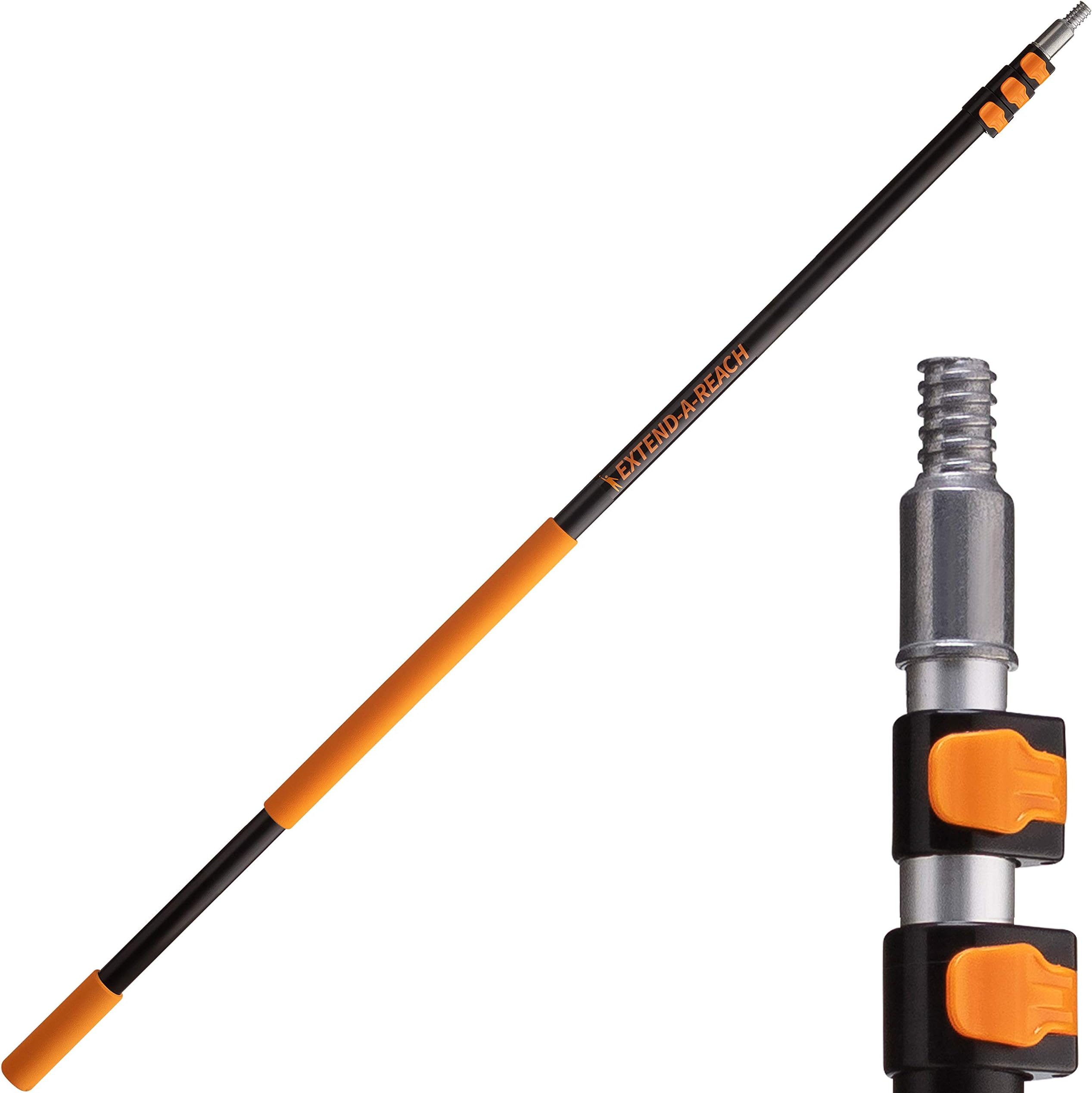 4-12 Ft Long Telescopic Extension Pole // Multi-Purpose Extendable With Universal Twist-On Metal Tip Lightweight And Sturdy Best Telescoping For Painting, Dusting Window Cleaning